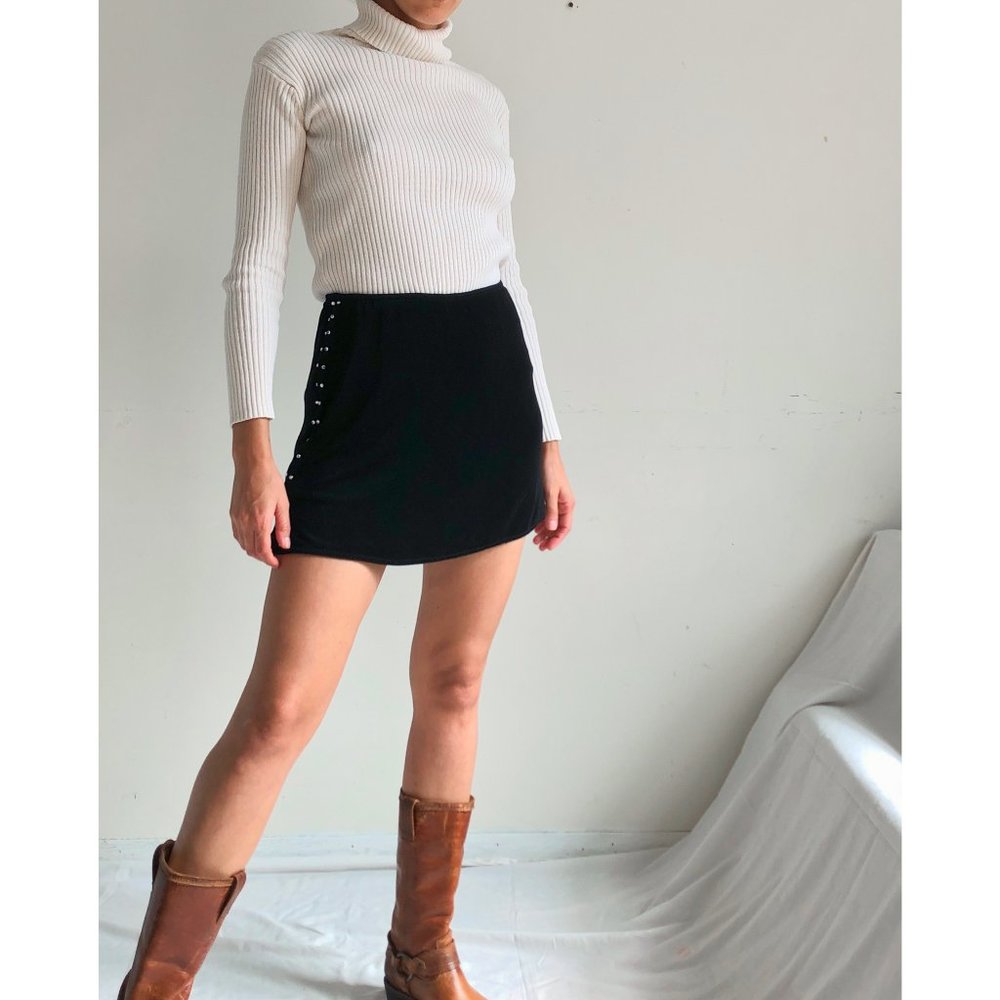 Black mini skirt